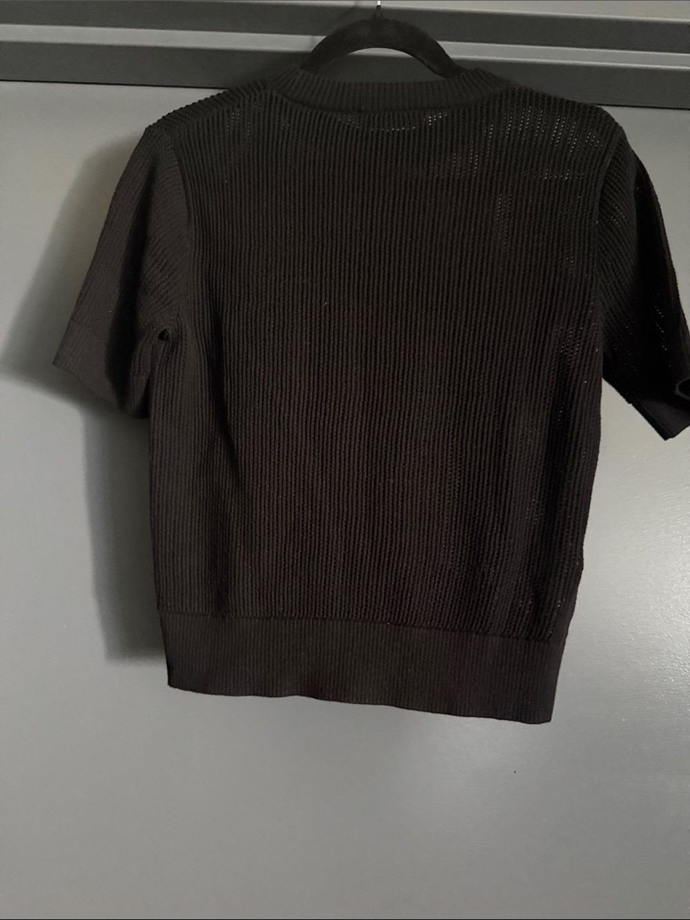Mango Black Ribbed Knit Tee - Picture 3 of 4